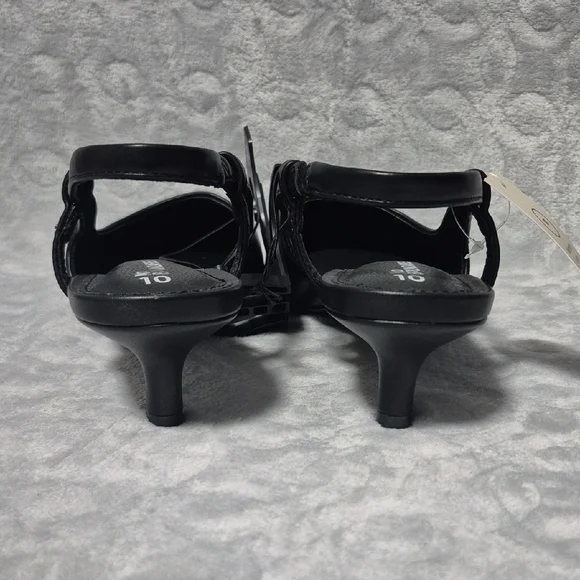 No Boundaries Women's Black Faux Leather Slingback Asst Sizes - Picture 5 of 6
